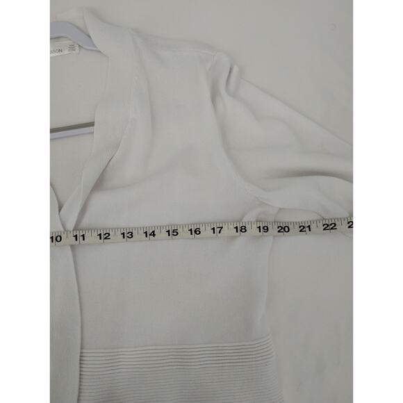 89th + Madison White Rib Open Front Cardigan Women's M - Picture 6 of 7